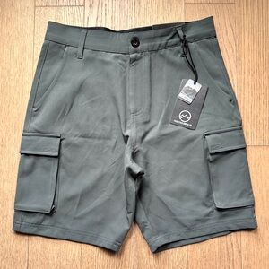 Men’s Olive City Cargo Shorts Stretch Woven Shorts NWT Size 34